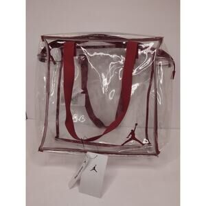 Jordan Clear Stadium Tote Bag Burgundy Red Jumpman Logo 12x12